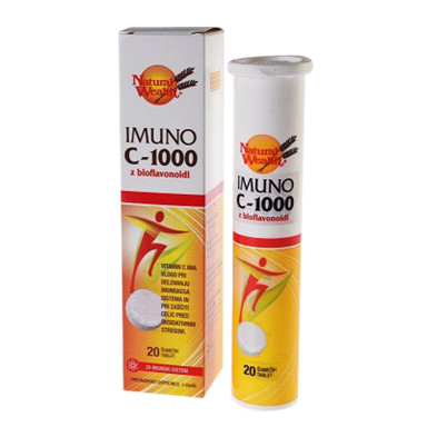 Natural Wealth Imuno C-1000 z bioflavonoidi, šumeče tablete (20 tablet)