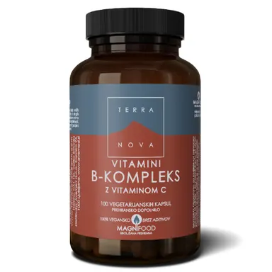 Terranova Vitamini B-kompleks z vitaminom C, kapsule (100 kapsul)