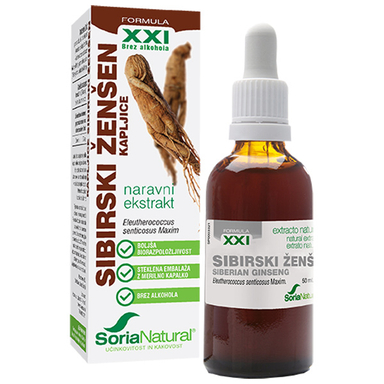 Soria Natural Sibirski Žensen XXI, brezalkoholne kapljice (50 ml)