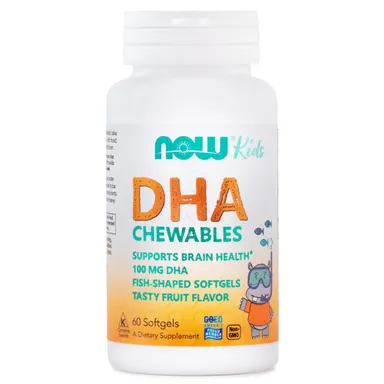NOW otroška Omega-3 DHK 100 mg, žvečljive kapsule (60 kapsul)