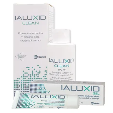 Ialuxid, paket (gel 30 ml in raztopina za čiščenje 100 ml)