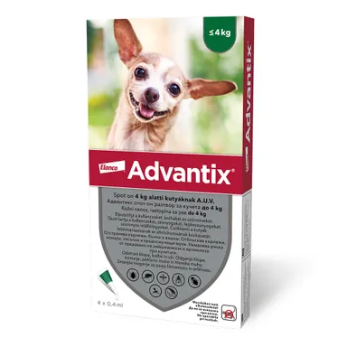 Advantix 40, raztopina za pse do 4 kg (4 x 0,4 ml)