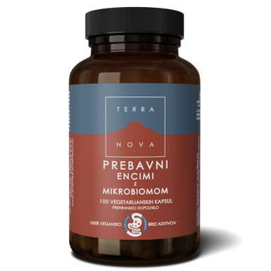 Terranova prebavni encimi z mikrobiomom kompleks, kapsule (100 kapsul)