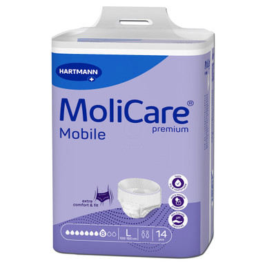MoliCare Premium Mobile 8 kapljic, inkontinenčne hlačke - Large (14 hlačk)