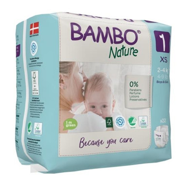 Bambo Nature 1 Newborn XS, otroške pleničke za nedonošenčke - 2-4 kg (22 plenic)