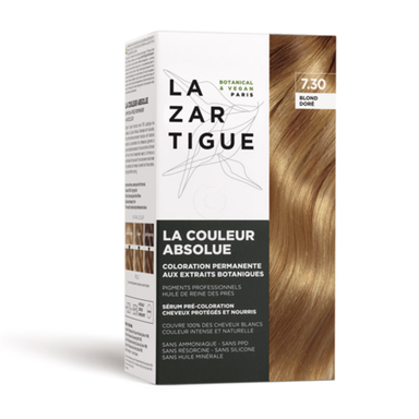 Lazartigue, veganska barva za lase - zlato blond 7.30 (1 komplet)