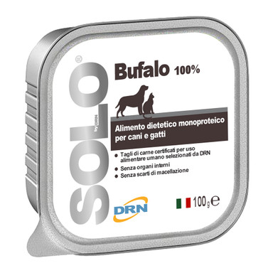 Solo Bufalo, monoproteinska dieta za pse in mačke - Bivol (6 x 100 g)
