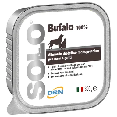 Solo Bufalo, monoproteinska dieta za pse in mačke - Bivol (6 x 300 g)