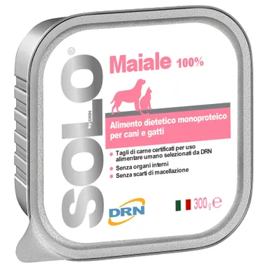 Solo Maiale, monoproteinska dieta za pse in mačke - Svinjina (6 x 300 g)