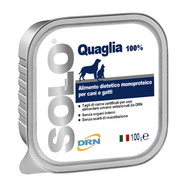 Solo Quaglia, monoproteinska dieta za pse in mačke - Prepelica (6 x 100 g)