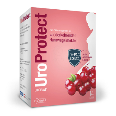 Biogelat UroProtect D-Manoza + Ameriša Brusnica , granulat v vrečkah (14 vrečk)