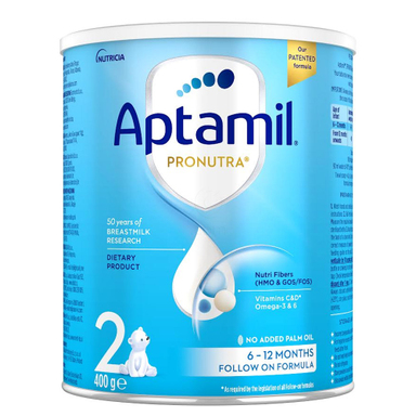Aptamil 2 Pronutra, nadaljevalno mleko za dojenčke po 6. mesecu starosti (400 g)