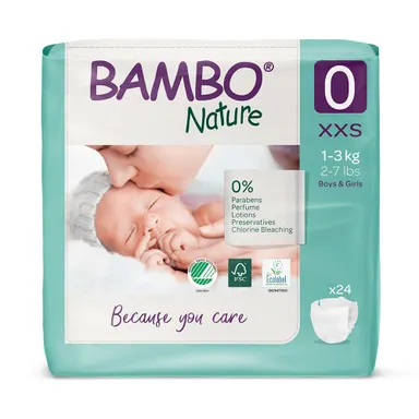 Bambo Nature Premature 0, otroška plenička za nedonošenčke - 1-3 kg (24 plenic)
