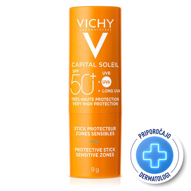 Vichy Capital Soleil, stik za občutljive predele - ZF50+ (9 g)