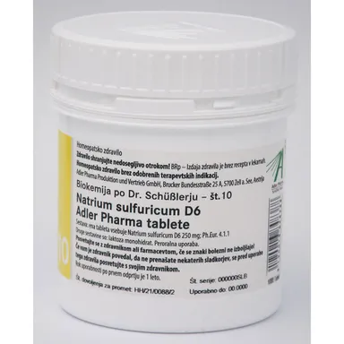 Schüsslerjeva sol št. 10 Natrium sulfuricum D6, tablete (1000 tablet)