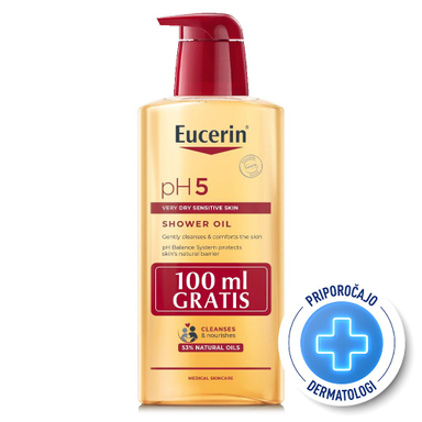Eucerin pH5, olje za tuširanje s pumpico - akcijsko pakiranje (400 ml)