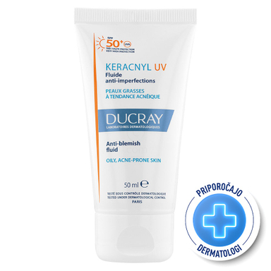 Ducray Keracnyl, UV fluid za zaščito kože pred soncem za obraz - ZF50+ (50 ml)