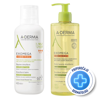 A-Derma, rutina za nego suhe kože nagnjene k atopiji (500 ml + 400 ml)