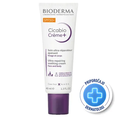 Bioderma Cicabio Creme+, obnavljajoča in pomirjujoča krema - ZF50+ - posebna ponudba  (40 ml)