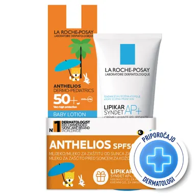 LRP Anthelios Dermo Pediatrics, paket za zaščito kože pred soncem za otroke - ZF50+ (50 ml + 100 ml)