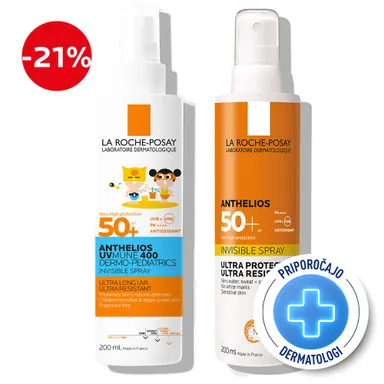LRP Anthelios, duo protokol za zaščito pred soncem za vso družino - otroke in odrasle (2 x 200 ml)