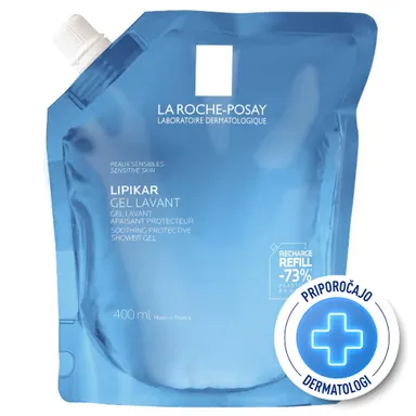 LRP Lipikar, gel Lavant za prhanje za občutljivo in suho kožo - Refill (400 ml)