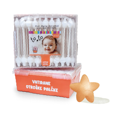 to.to Baby biorazgradljive vatirane palčke (60 palčk)