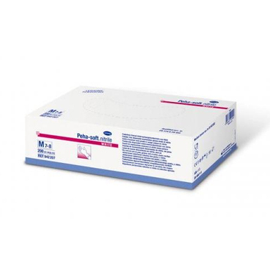 Hartmann Peha-Soft Nitrile, bele pregledne rokavice - M (100 rokavic)
