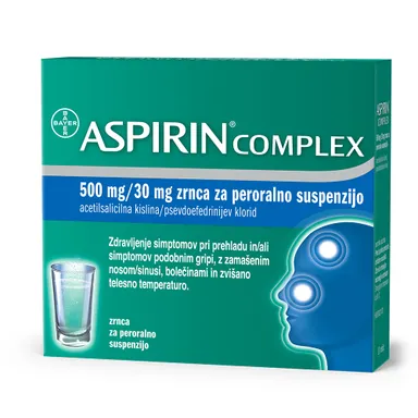 Aspirin Complex 500 mg/30 mg, zrnca za peroralno suspenzijo (20 vrečk)