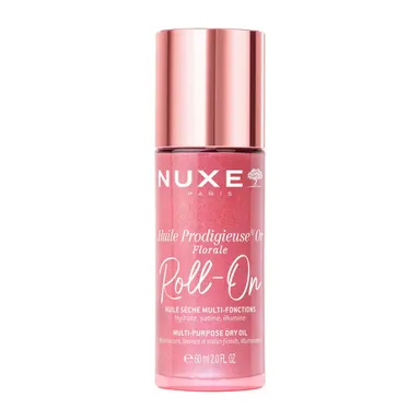 Nuxe Huile Prodigieuse Or Florale Roll-On, cvetlično večnamensko suho olje za obraz, telo in lase z bleščicami (60 ml)