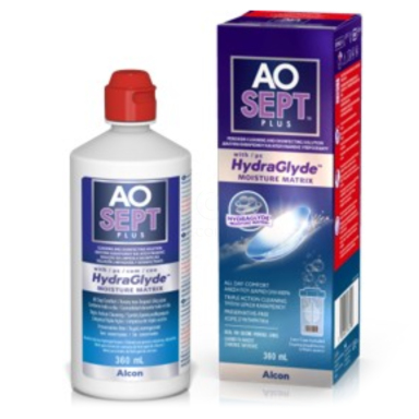 Aosept Plus HydraGlyde, raztopina za čiščenje in razkuževanje kontaktnih leč (360 ml)