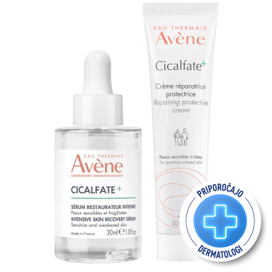 Avene Cicalfate+, rutina za obnovo kože - serum in krema (30 ml + 40 ml)
