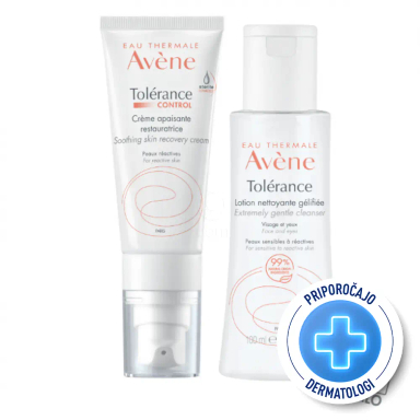 Avene Tolerance Control, paket: krema + blagi losjon (40 ml + 100 ml)