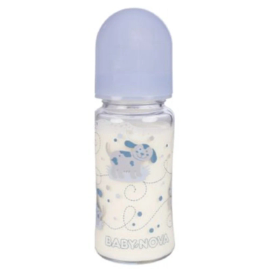 Baby-Nova, steklena steklenička s širokim vratom - različni motivi (230 ml)