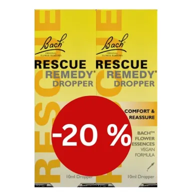 Bach Rescue, kapljice brez alkohola - paket (2 x 10 ml)