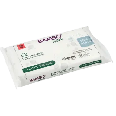 Bambo Nature Aqua, vlažilni robčki z 99% vode (52 robčkov)