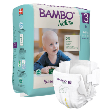 Bambo Nature 3 Midi M, otroške pleničke - 4-8 kg (28 plenic)