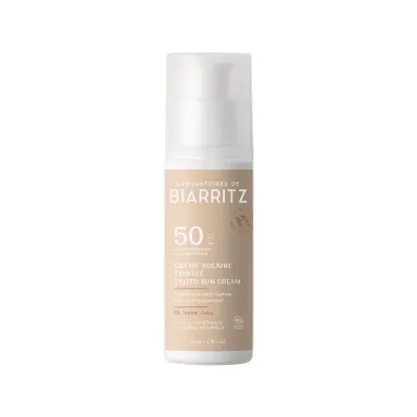 Biarritz BIO, tenirana krema za obraz za zaščito pred soncem - ZF50 - svetlo bež (50 ml)