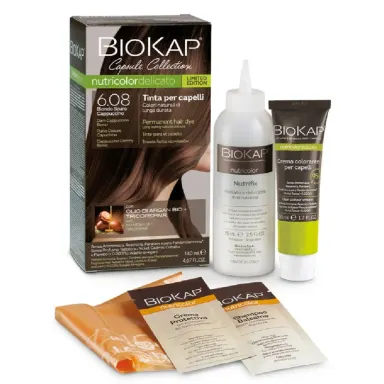 BioKap Nutricolor Delicato 6.08, set za hitro barvanje las -  temno kapučino blond (1 set)