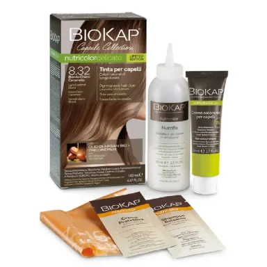 BioKap Nutricolor Delicato 8.32, set za hitro barvanje las -  svetlo karamel blond (1 set)