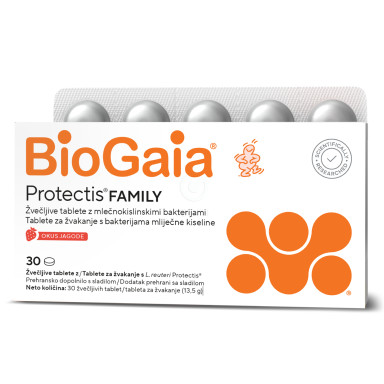 BioGaia ProTectis, žvečljive tablete z okusom jagode (30 tablet)