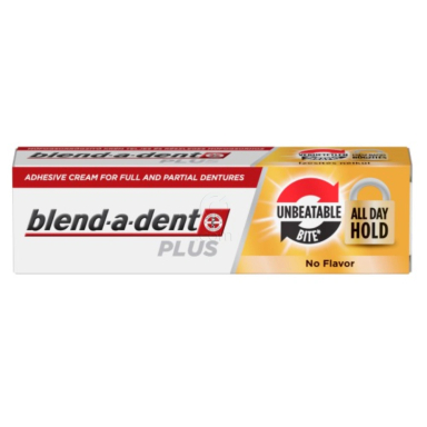 Blend-a-dent Plus, pričvrstilna krema za zobne proteze - dvojna moč (40 g)