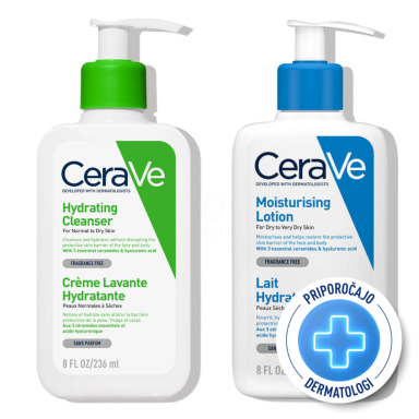 CeraVe, dnevni protokol za suho kožo telesa (2 x 236 ml)