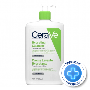 CeraVe, vlažilna čistilna emulzija za obraz za normalno do suho kožo (976 ml)