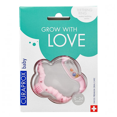 Curaprox Baby, obroček za grizenje - roza (1 obroček)