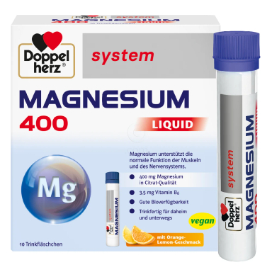 Doppelherz System Magnezij 400 Liquid, tekoči magnezij za pitje - ampule (10 x 25 ml)