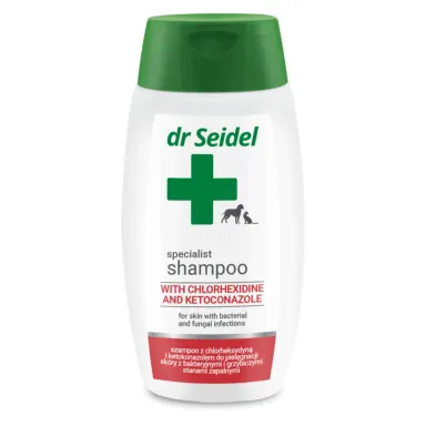 dr Seidel, šampon s klorheksidinom in ketokonazolom za pse in mačke (220 ml)