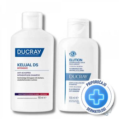 Ducray Kelual DS in Elution, paket šamponov (2 x100 ml)