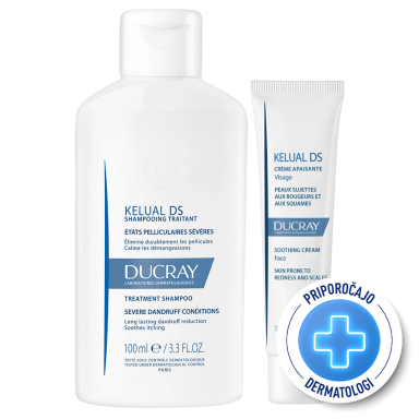 Ducray Kelual DS, rutina za ponavljajoči trdovratni prhljaj in srbenje lasišča (100 ml + 40 ml)