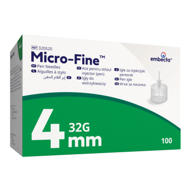 Embecta Micro-Fine 4 mm 32G, igle za peresnike (100 igel)